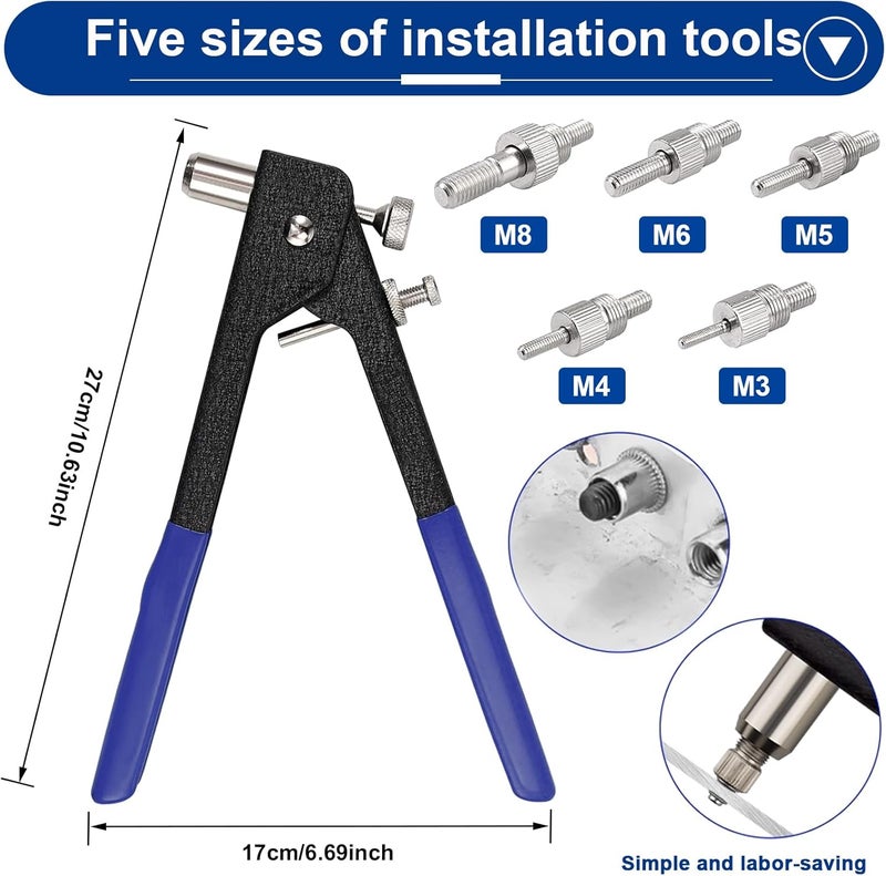 Tnisesm 501Pcs Rivet Nut Tool Kit, Rivnut Tool Kits,Professional Nutsert Tool Kit with Rivet Nuts Assortment Kit(M8/M6/M5/M4/M3) Rivet Nut Tool Suitable for Automotive,Industrial Applications - Image 5